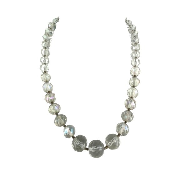 Vintage 1930s Fine Crystal Necklace With Faceted Beads 16 Inches Elegant Jewelry - Picture 4 of 8